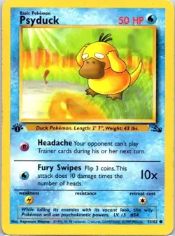 1999 Pokemon 1st Edition Psyduck 53/62 - Fossil - Common - HP - Image 1