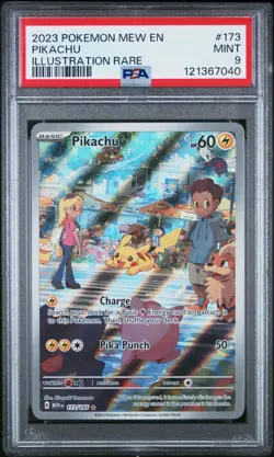 2023 POKEMON MEW EN-151 ILLUSTRATION RARE #173 PIKACHU PSA 9 - Image 1