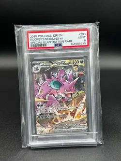 2025 POKEMON DRI EN-DESTINED RIVALS #233 TEAM ROCKET'S NIDOKING EX PSA 9 - Image 1