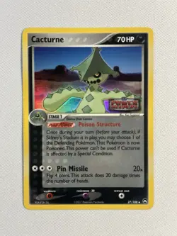 Pokemon TCG - Cacturne (27/108) EX Power Keepers Stamped - Holo Rare - NM - Image 1