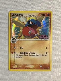 Pokemon TCG - Carvanha (61/110) EX Holon Phantoms Stamped - Reverse Holo - NM - Image 1