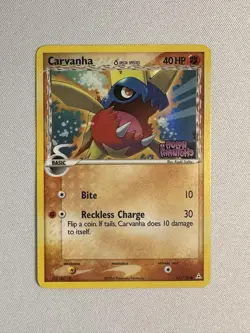 Pokemon TCG - Carvanha (61/110) EX Holon Phantoms Stamped - Reverse Holo - NM - Image 1