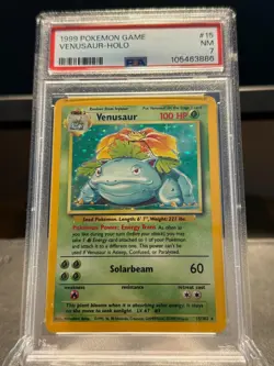 1999 Pokemon Game Base Set Venusaur #15 Holo PSA 7 - Image 1