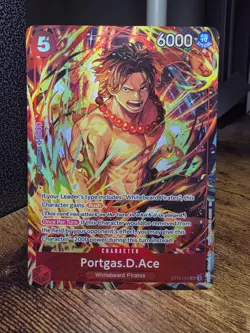 One Piece TCG Portgas D. Ace Illustration Box Promo Card Foil ST15-005 NM - Image 1