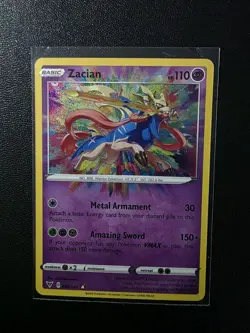 Zacian 82/185 Amazing Rare Vivid Voltage Pokemon TCG Card Near Mint Condition - Image 1