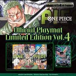 ONE PIECE Card Game Official Playmat Limited Edition Vol. 4 Zoro w/ Promo Leader - Image 1