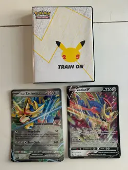 Pokemon JUMBO / OVERSIZE BINDER CELEBRATIONS 25TH ANNIVERSARY + 2 ZACIAN CARDS - Image 1