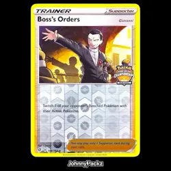 Boss's Orders 154/192 -2020 Championships Promo League STAMPED Pokemon Card (NM) - Image 1