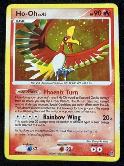 Ho-Oh 10/132 Secret Wonders HOLO BLEED Error Pokemon Card w/ 💫 2 SWIRLS - MP - Image 1