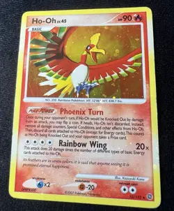 Ho-Oh 10/132 Secret Wonders HOLO BLEED Error Pokemon Card w/ 💫 2 SWIRLS - MP - Image 2