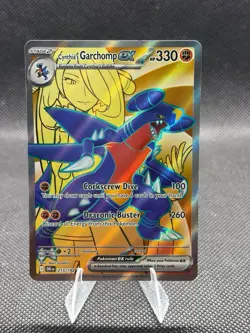 Pokemon Promo Cynthia’s Garchomp Ex Full Art Foil Rare Card #204 - Image 1