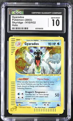 CGC 10 GEM MINT Gyarados 2003 Skyridge H10/H32 Holo Pokemon Card - Image 1