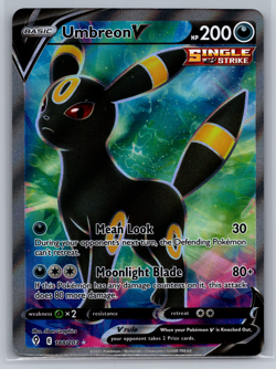 Pokemon TCG Evolving Skies Umbreon v Full Art Ultra Rare Holo Card 188/203 NM - Image 1