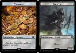 MTG The Lord of the Rings Commander - Wraith 3/3 & Treasure [Token] - Image 1
