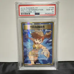 2016 Pokemon XY Evolutions Misty’s Determination FA 108/108 PSA 10 GEM MINT - Image 1