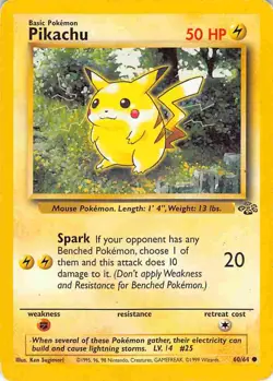 Pikachu 60/64 Common Jungle Pokemon HP/DMG - Image 1
