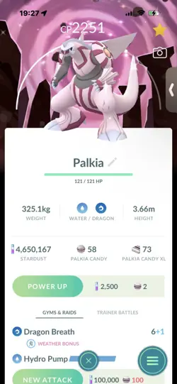 Pokemon Go Shiny Legendary Palkia ( Background) - Image 1