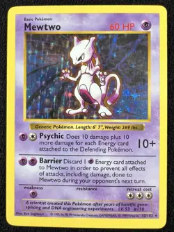 Mewtwo Base Set Holo 10/102 Shadowless 1999 Vintage Pokemon Wotc - LP/MP - Image 1