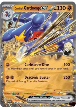 CYNTHIA'S GARCHOMP EX 104/182 DESTINED RIVALS POKEMON (DOUBLE RARE, NM) - Image 1