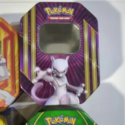 Lot of 6 Pokemon TCG Empty Metal Tin Boxes Pikachu Bulbasaur Mewto - Image 5