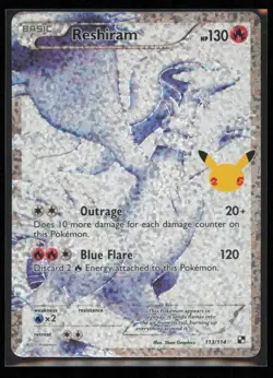 Reshiram 113/114 Pokemon Celebrations: Classic Collection Classic Collection NM - Image 1