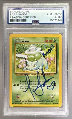 85575249 Bulbasaur 1999 Pokemon 1st Edition #44/102 PSA AUTH Tara Sands Auto - Image 1