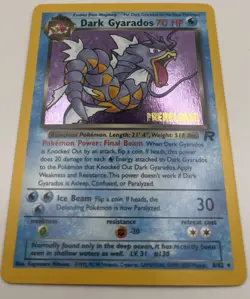 Pokemon Dark Gyarados Prerelease Holo Rare Wotc Promo 8/82 70 HP Dragon Card - Image 5