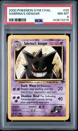 PSA 8 Sabrina's Gengar 2000 Pokemon Gym Challenge Card #29 English - Image 1