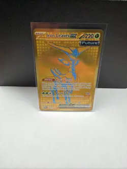 Pokemon TCG Iron Leaves EX Prismatic Evolutions Card 176/131 Gold Hyper Rare - Image 1