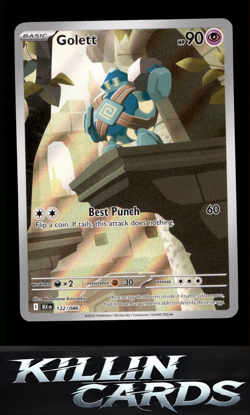 Golett - 122/086 122/086 Pokemon Illustration Rare SV: Black Bolt Card NM - Image 1