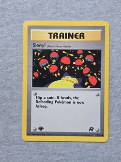 Pokemon TCG Sleep! 1st Edition 79/82 Common Trainer Card Team Rocket - Image 1