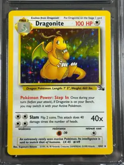 1999 Pokemon Dragonite Holo - Graded MINT CGC 9.0 - Card 4/62 - Image 3