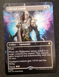Celestial Armor - Borderless - FDN - MTG - EN - NM - 0295 - Image 1