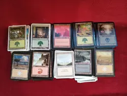 Lot Of 500+ Vintage MTG: Revised Legacy Land Lot Collection Cube Art Mirage Etc - Image 1