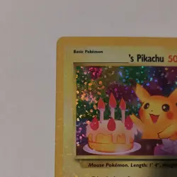 Pokemon Birthday Pikachu Promo Holo 50 HP LV.17 #25 Vintage 1998 - Image 2