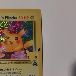 Pokemon Birthday Pikachu Promo Holo 50 HP LV.17 #25 Vintage 1998 - Image 3