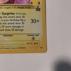 Pokemon Birthday Pikachu Promo Holo 50 HP LV.17 #25 Vintage 1998 - Image 4