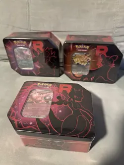 Pokemon Destined Rivals Tin Set Of 3 Team Rocket Sealed TCG All Promos Included - Image 3
