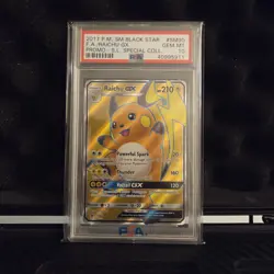 2017 POKEMON SM BLACK STAR PROMO #SM90 FULL ART/RAICHU GX PSA 10 - Image 1