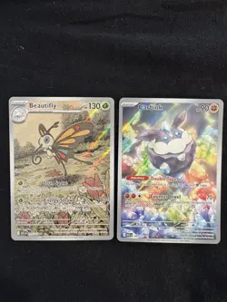 Pokemon Ascended Heroes Beautifly 219/217 & Carbink 242/217 Illustration Rares - Image 1
