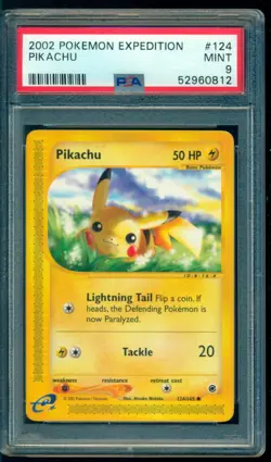 2002 Pokemon Expedition #124 Pikachu PSA 9 Mint - Image 1