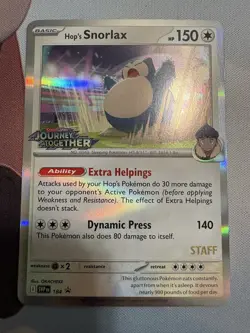 Hop's Snorlax Pokemon Journey Together Staff Promo #184 - Image 1