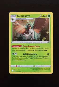 Pokemon Decidueye 8/72 Shining Fates Rare HOLO Card - Image 1