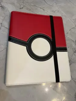 Pokemon Premium Pro Binder - White/Red Leatherette padded cover UltraPro Cards - Image 1