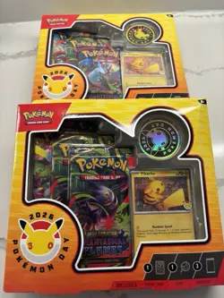 Pokemon TCG Pokemon Day 2026 Box Pikachu Promo Card Coin Booster Packs - Image 1