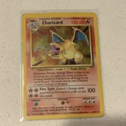 Pokemon TCG Charizard Base Set Holo Unlimited Rare Card 4/102 LP/MP - Image 1