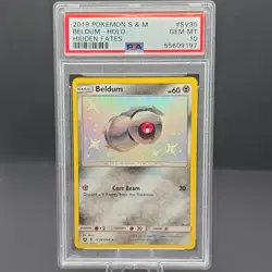 Pokemon Beldum SV30/SV94 Hidden Fates Shiny Holo Rare PSA 10 - Image 1