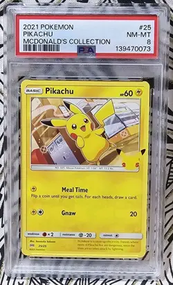 Pikachu 2021 Pokemon McDonald's Collection Non-Holo #25 PSA 8 Near Mint (073) - Image 1
