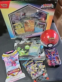 Pokemon Lot, Stellar, Lost Origin, Prismatic, Black Bolt, Poke Ball, Mini Tin - Image 1