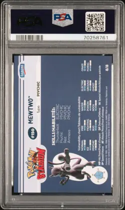 2000 DANONE POKEMON STADIUM TIP SHINY MEWTWO #8 PSA 10 #150 GOLD FOIL Pop 12 - Image 2